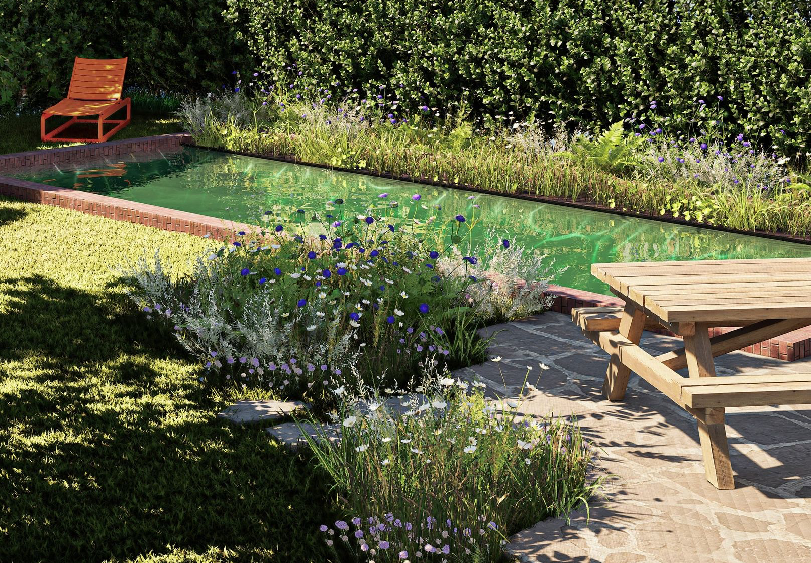 Tuinontwerp met zwemvijver Antwerpen