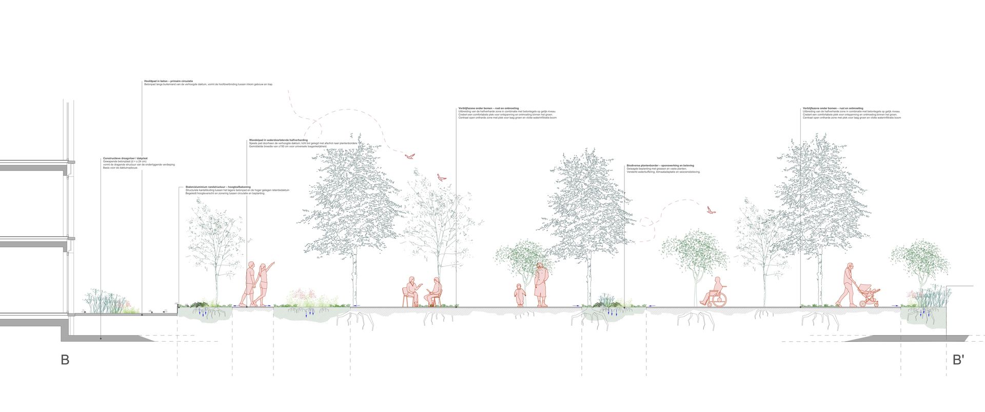 Technische doorsnede Aldi Mortsel