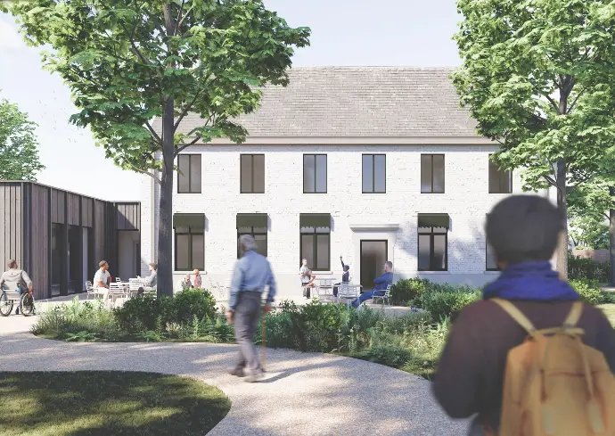 De Achterdeur in Niel, gedeelde binnentuin ontworpen door landschapsarchitect Lscapes